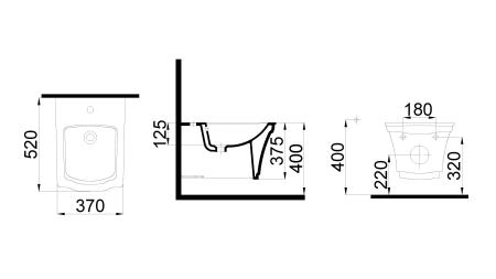 Подвесное Биде с узором Hermitage CHROME 953-CR