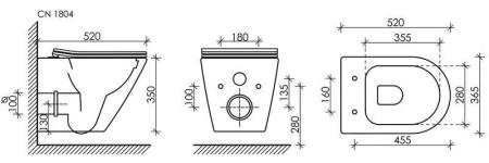 Подвесной унитаз Highlight Rimless