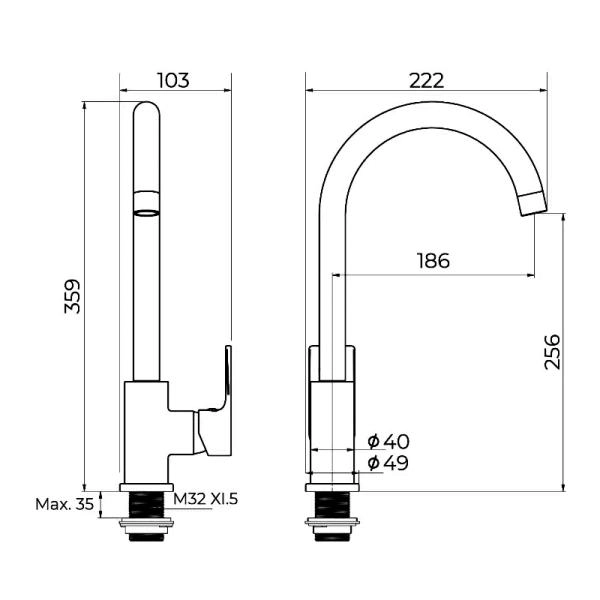 Смеситель KNOTLOR ERGOFIT KN-31, хром