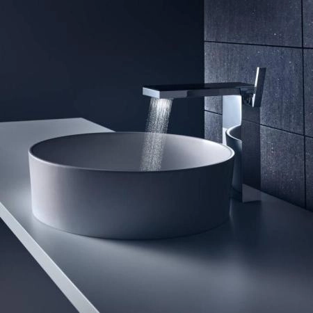 Axor MyEdition Смеситель для раковины, на 1 отв., излив 245мм, с донным клапаном, цвет: хром/черное стекло
