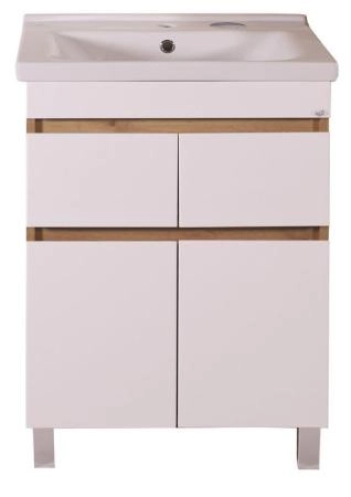 Тумба ASB-Mebel Марко 60-2.2 напольная белый/дуб золотой