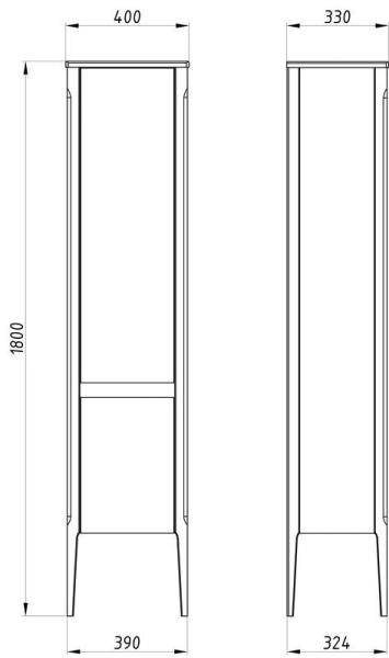 Пенал ASB-Woodline Лорена 40 Бежевый