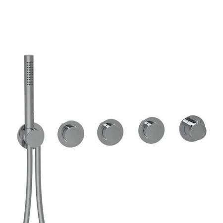Almar Modular PUSH Смеситель для душа, встраиваемый, термостатический, на 3 потребителя с модулем ручного душа, цвет: оружейный металл брашированный PVD