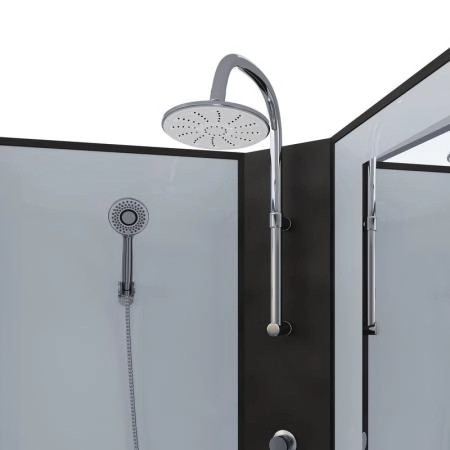 Душевая кабина Niagara NG-6701-14BKT 900х900х2100-2400 средний поддон 26см стекло прозрачное черные профиля