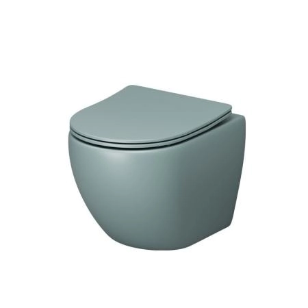 Унитаз Grossman GR-4455MNMS Color (485*365*360) МЯТНЫЙ МАТОВЫЙ подвесной Безободковый с тонкой крышкой