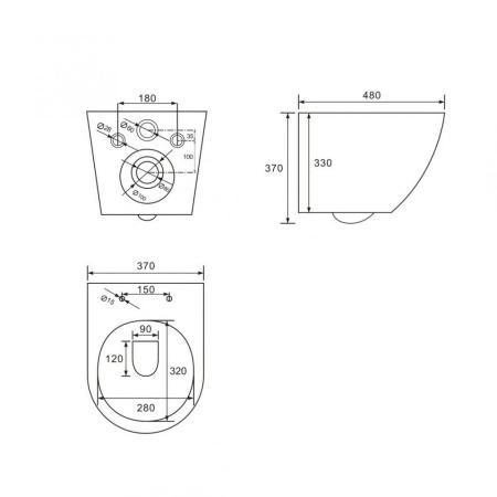 Унитаз ABBER BEQUEM AC1100 подвесной белый, безободковый