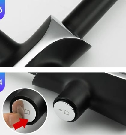 Смеситель для кухни Gappo G4303-6 с подключением фильтра воды чёрный/хром