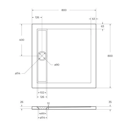 Поддон для душа BelBagno 80x80 квадратный акрил TRAY-BB-DUE-A-80-4-W0