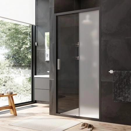 Дверь душевая в нишу AM.PM Gem W90G-100-1-195BM прозрачное, матовое; профиль черный