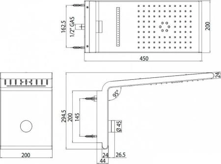 Верхний душ Bossini Syncro Neb I00590.030 хром