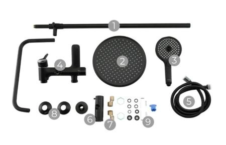 Душевая система Gappo G2403-6 чёрный/хром