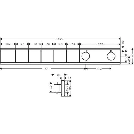 Hansgrohe 15384000 RainSelect Термостат для 5 потребителей, хром