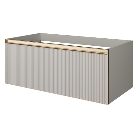 QUATRO 1 100CM тумба Boheme рифл CASHMERE FUGA профиль MATT GOLD 790-M1-100-CM-RIB-MG