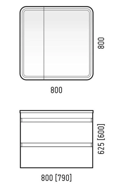 Тумба под раковину Corozo Алабама 80 Z2, белая подвесная, Adel 80