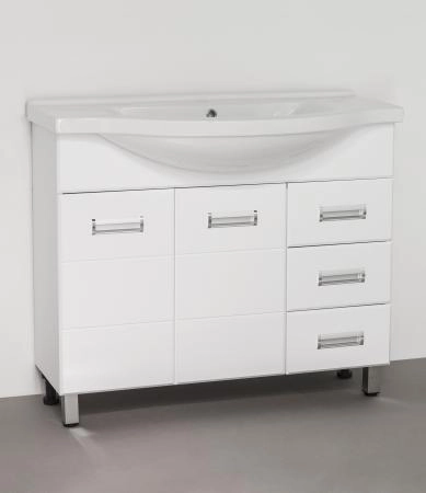 Тумба под раковину Style Line Elfante Ирис 100 (3 ящ.) напольная с ящиками, белая