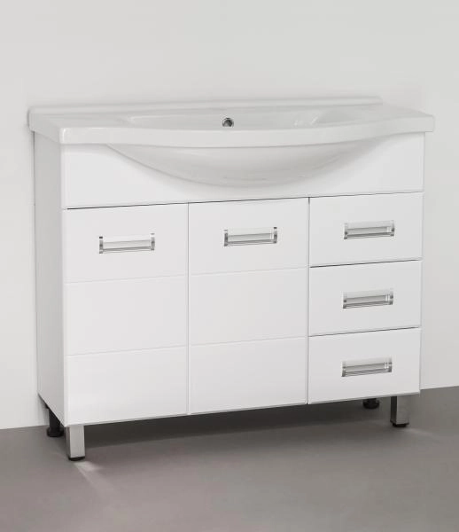 Тумба под раковину Style Line Elfante Ирис 100 (3 ящ.) напольная с ящиками, белая