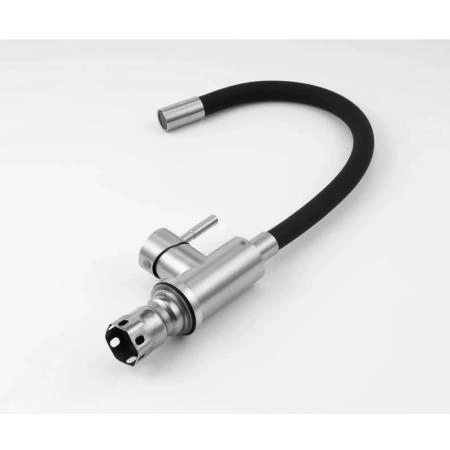 Смеситель KNOTLOR STREAMLINE SS-02, с гибким изливом сатин