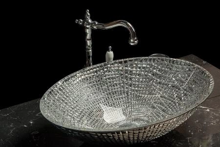 Раковина хрустальная Boheme серебро овальная 815