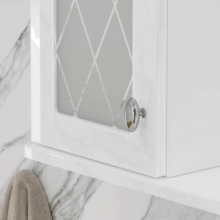 Зеркало-шкаф с LED подсветкой Volna Milena 55 левое белый глянец