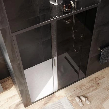 Дверь душевая в нишу AM.PM Gem W90G-140-1-195BG прозрачное, тонированное; профиль черный