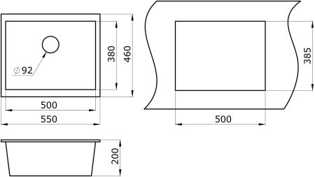 Мойка для кухни Paulmark GERA, PM205546-BE, бежевый, 555х460, подст. мон. Paulmark