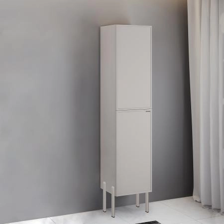Шкаф-колонна Comforty Мадрид-40Н 00-00022669CF серый шёлк для комплектации с ножками