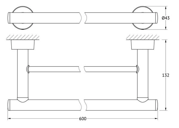 Полотенцедержатель FBS Nostalgy NOS 037 двойная 60 cm хром