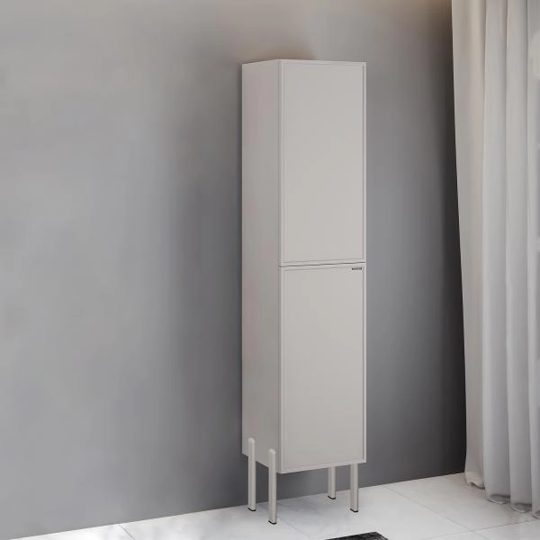 Шкаф-колонна Comforty Мадрид-40Н 00-00022669CF серый шёлк для комплектации с ножками