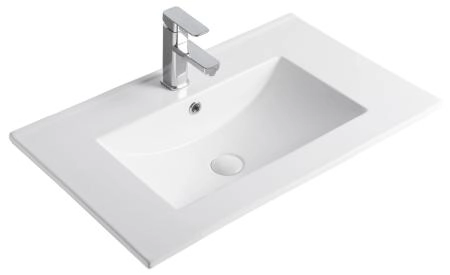 Раковина Gid 9070e 71x47 встраиваемая сверху белая