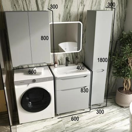 Тумба напольная Style Line Марелла 60 (2 ящ.) Люкс антискрейтч серый, PLUS