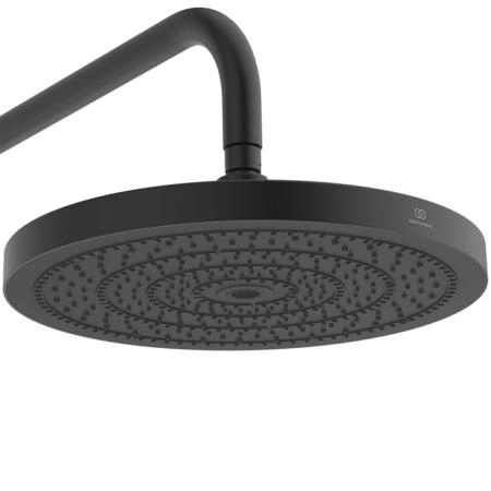 Ideal Standard Solos Душевая система с термостатическим смесителем, держатель для лейки, 3-функциональный (Rain, Silkrain, SecondSkin) круглый пластиковый верхний душ 30см., ручной душ 3-х фукциональный, шланг 175см., цвет: черный матовый