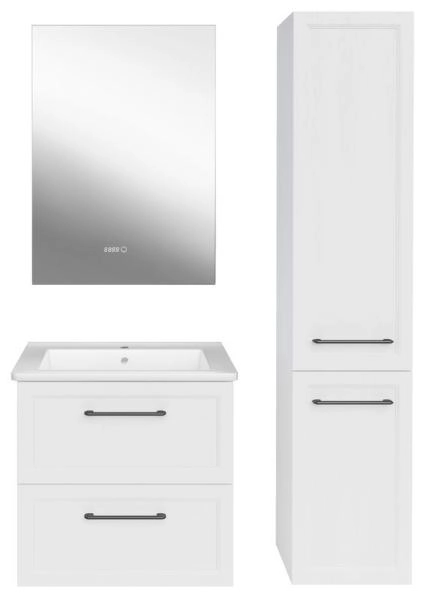 Тумба ASB-Mebel Белмонти 65 Ясень браш софт белый подвесная под умывальник Оскар 65