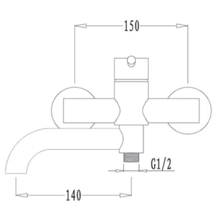 Смеситель для ванны KAISER Merkur (26055) с душем хром