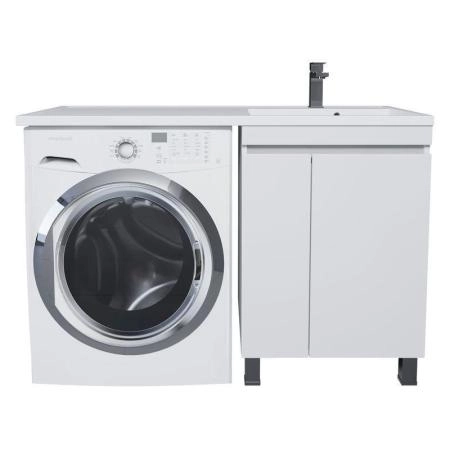 Тумба под стиральную машину Uperwood Magenta, 50 см, напольная, белая, с дверцами