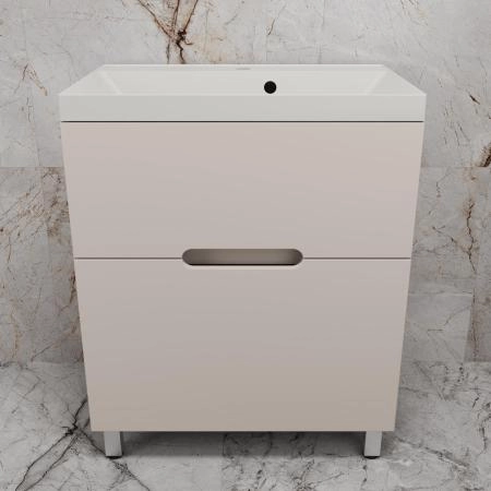 Тумба с раковиной Style Line Матис 70 ЛС-00002434 напольная под ASTI 70 (2 ящика) КРЕМ ЭМАЛЬ