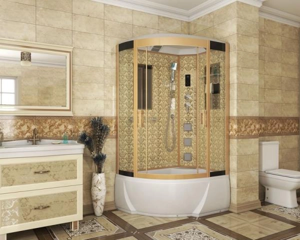 Душевая кабина Niagara Luxe NG-7712GR (800x1200х2150) высокий поддон стенки ЗОЛОТО