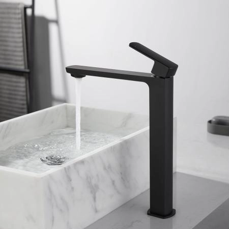 Смеситель высокий для раковины Vincea Next VBF-1N2MB однорычажный, черный