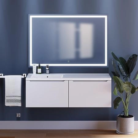 Тумба под раковину для ванной Uperwood Tanos 120 см, подвесная, левая, белый