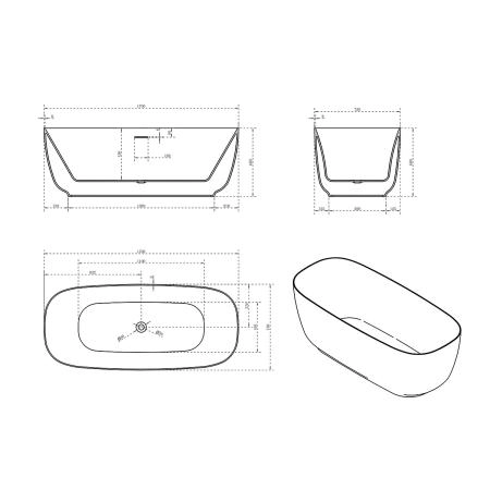 Ванна Vincea VBT-631 1700х750х600 акриловая белый