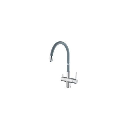 Смеситель Gappo G4398-30 для кухни с подключением фильтра питьевой воды, серый/хром