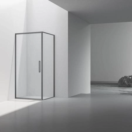 Душевой уголок Vincea Slim 8mm VSR-4SLP9010CLGM, 1000*900, вороненая сталь, стекло прозрачное