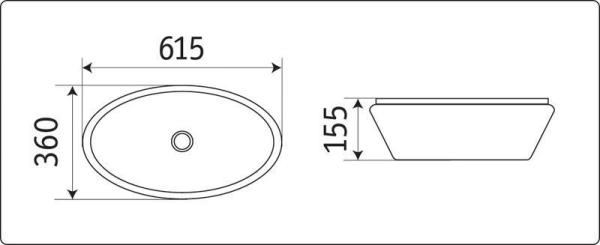 Раковина Ceramalux NC 61x36 голубой, 7811AMHL-4 овальная
