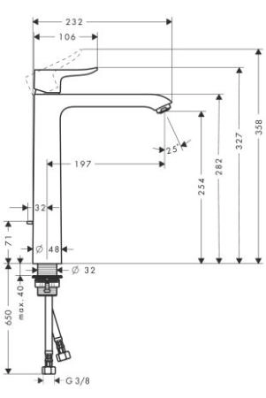Hansgrohe Metris Смеситель для раковины 230, однорычажный, поворотный излив, без сливного гарнитура