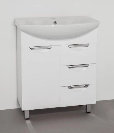 Тумба под раковину Style Line Elfante Жасмин 70 (3 ящ.) напольная с ящиками, белая