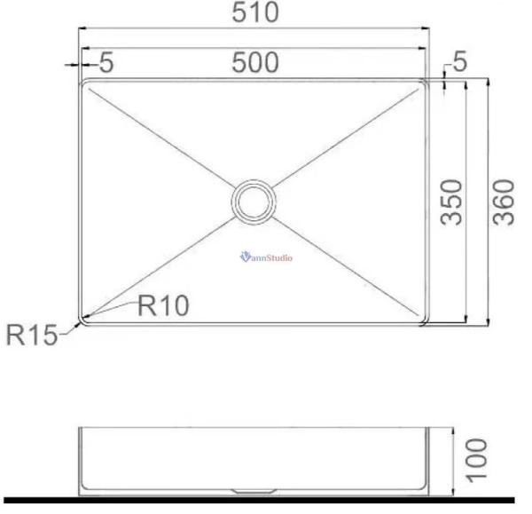Раковина Gappo GX401-3 51x36 Cатин золотой нерж.сталь на столешницу