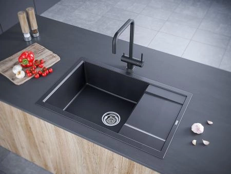 Кухонная мойка Paulmark VERLASS PM317850-BL черный 780х500 кварцевая