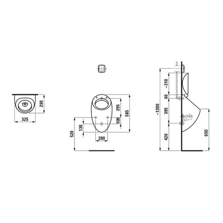Laufen Alessi One Писуар 32.х29х58.5см, , покрытие LCC, цвет: белый