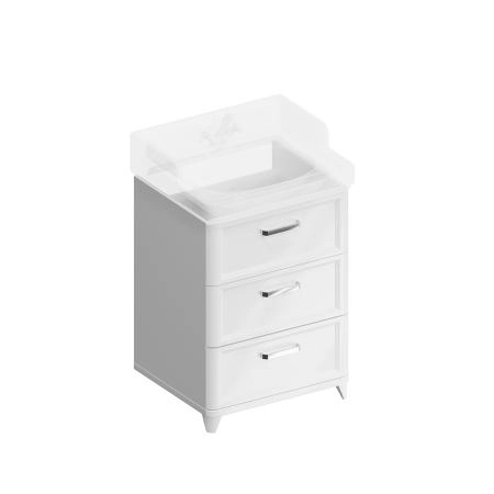 Тумба Kerama Marazzi POMPEI ПОМПЕИ PO.N.60.3\WHT напольная с 3 ящиками 60, белая глянцевая