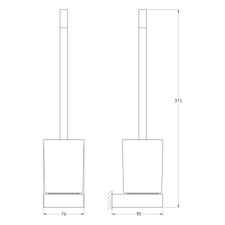 Держатель с туалетным ершом матовое стекло;  ARTWELLE Regen 8329 хром