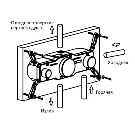 Встраиваемый смеситель Vincea для душа VSCV-432TCH трехфункциональный, термостатический, хром